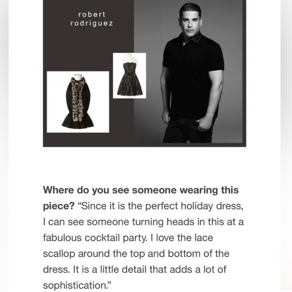 Strapless lace little black dress - Robert Rodriquez - Picture 4 of 6